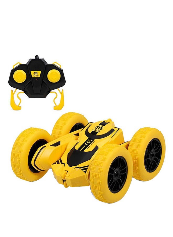 Yellow Double Sided RC Stunt Remote Control Car, 360 Degree Rotating Tumbling & Flipping Off-Road Toy Vehicle, Portable Rechargeable Acrobatic Racing Car for Kids Indoor Outdoor Play, Boys Birthday Festival Gift - Image 1
