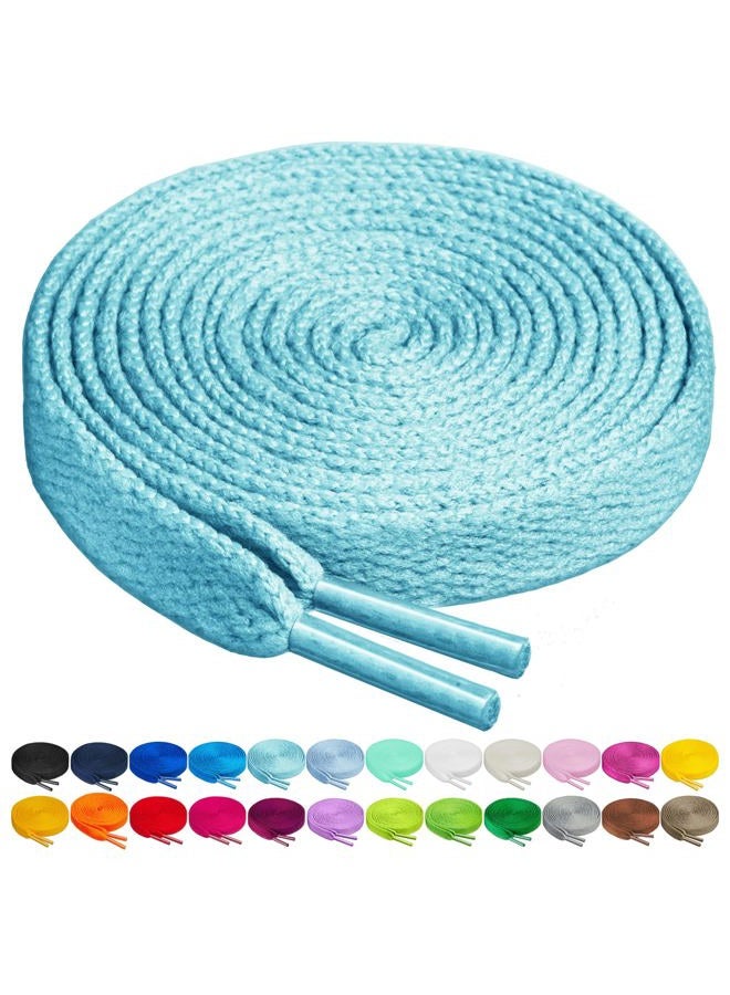 Birch Shoelaces in 27 Colors Flat 5/16" Shoe Laces in 4 Different Lengths (45.5" (115cm), Mint Blue), Mint Blue, 45.5"(115cm) L - Image 1