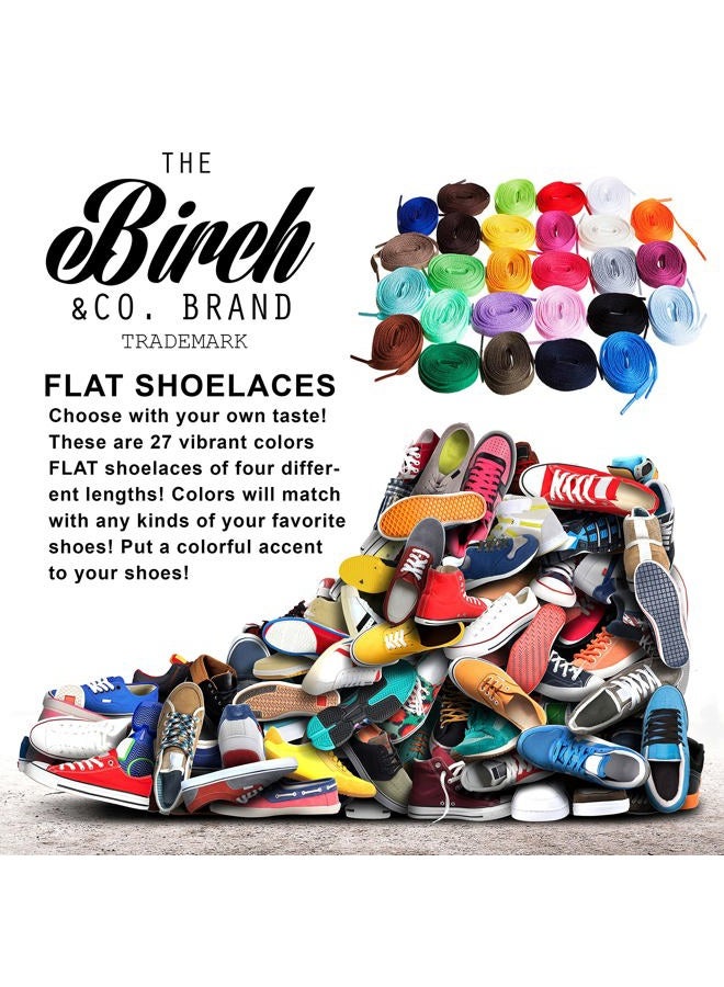 Birch Shoelaces in 27 Colors Flat 5/16" Shoe Laces in 4 Different Lengths (45.5" (115cm), Mint Blue), Mint Blue, 45.5"(115cm) L - Image 2