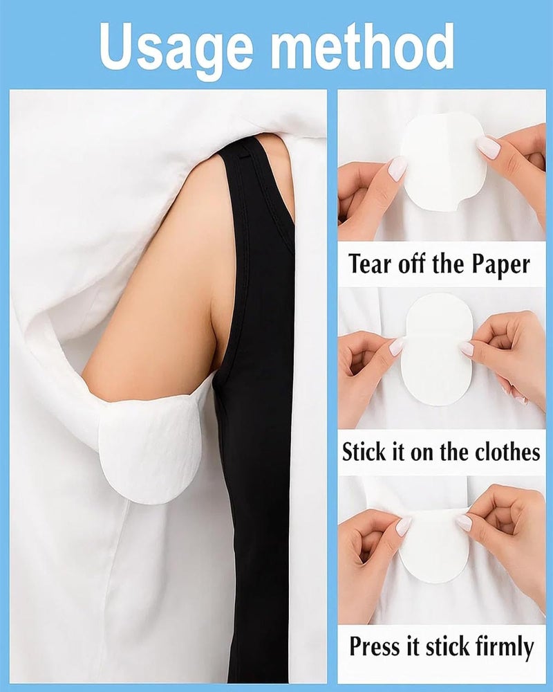 Vihaanta 100 PCS Armpit Sweat Pads, Underarm Sweat Pad for Women & Men, Highly Absorbent, Self-Adhesive, Prevents Stains and Odor, Suitable for All Garments, Discreet and Comfortable Design - Image 4