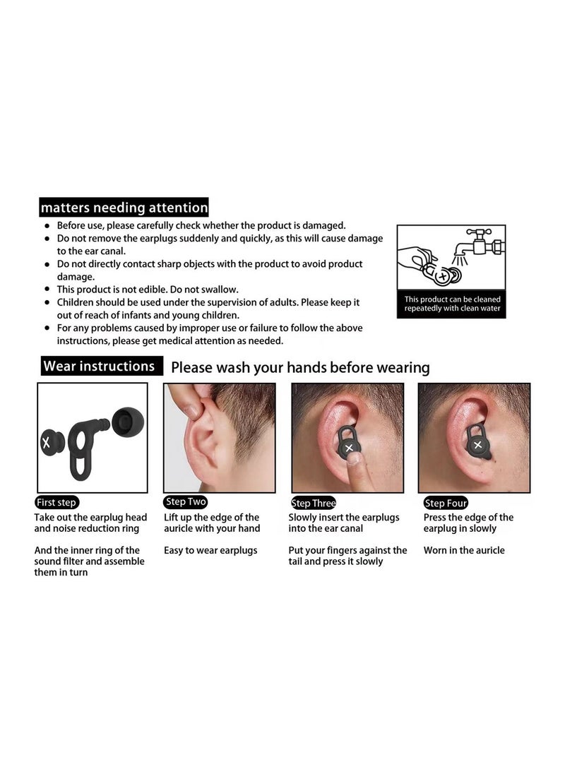 SYOSI - Noise Reduction Ear Plugs-40 dB Noise Cancelling Reusable Hearing Protection in Flexible Silicone for Sleeping, Traveling, Concerts, Work & Swimming,3 Wearing Styles, Yellow - Image 1