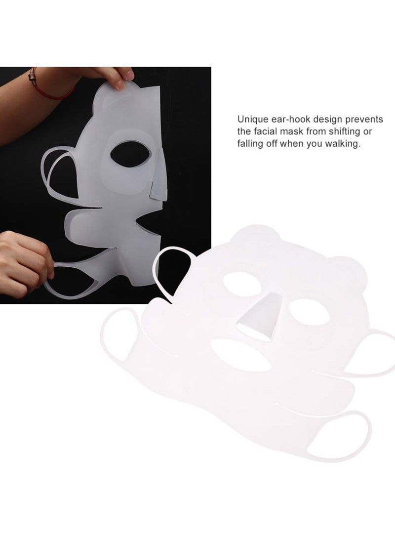 SYOSI Silicone Face Mask, Reusable Ear-Hook Silicone Facial Mask Beauty Face Moisturizing Mask Cover Prevent Serum Evaporation Beauty Tool for Sheet Mask Cover  - Image 5