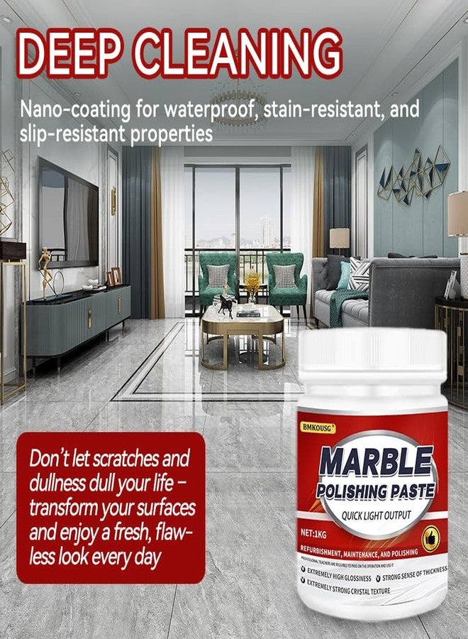 Bmkousg Granite Polishing Paste, Marble Cleaner Countertop, Quartz Polish, Granite Polishing Kit | Marble Cleaner and Polish - Enhances Shine & Maintenance, Safe for Stone Surfaces, 2.2LB (1 - PCS) - Image 5