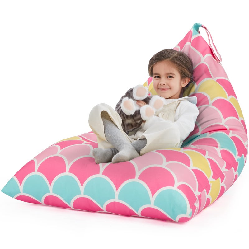 Nobildonna Stuffed Animal Storage Bean Bag Chair Cover for Kids Teens No Filler 250L Washable Large Beanbag Cover for Kids Room Organizing Plush Toys or Home Living Room TextileMermaid