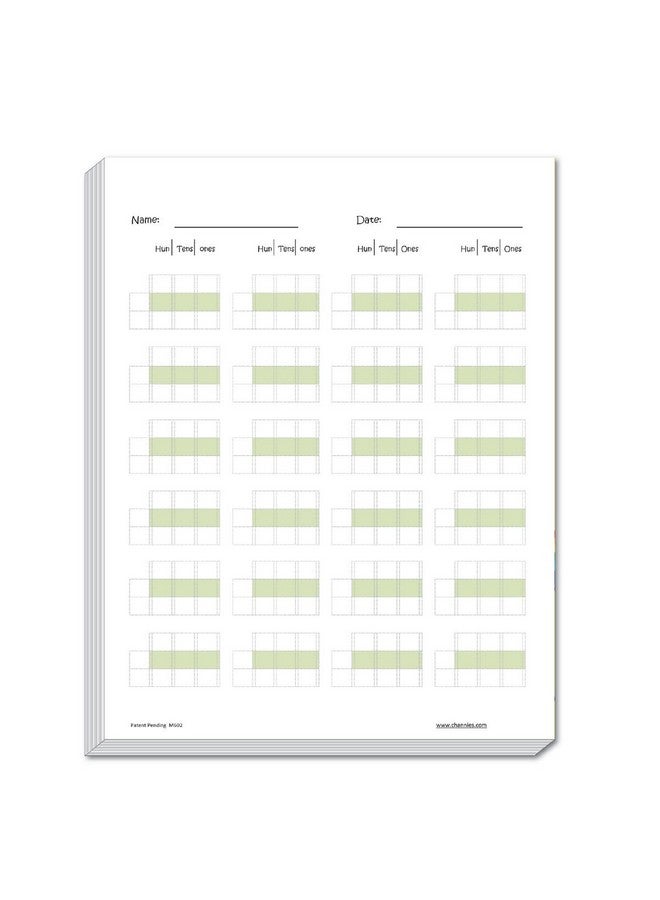 Channie’S Triple Digit Math Line-Up Pad For 3 Digit Addition Subtraction 250 Pages Counted Front & Back, 125 Sheets, Grades 2Nd & 3Rd, Size 8.5” X 11”