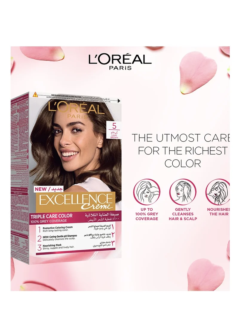 L'OREAL PARIS Excellence Creme  Permanent Hair Color Light Brown