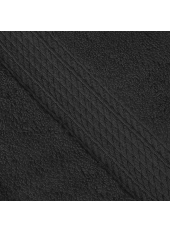 Superior Solid Egyptian Cotton Face Towel Set, 13" x 13", Black, 6-Pieces - Image 3