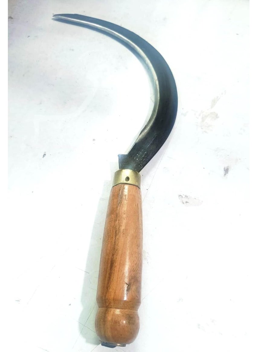 TMC TMC Hook Curved SawKhurpi with Wooden Handle Traditional Handsaw Light Weight for Grass HandPowered Tool Gardening and Agriculture Tool  - Image 1