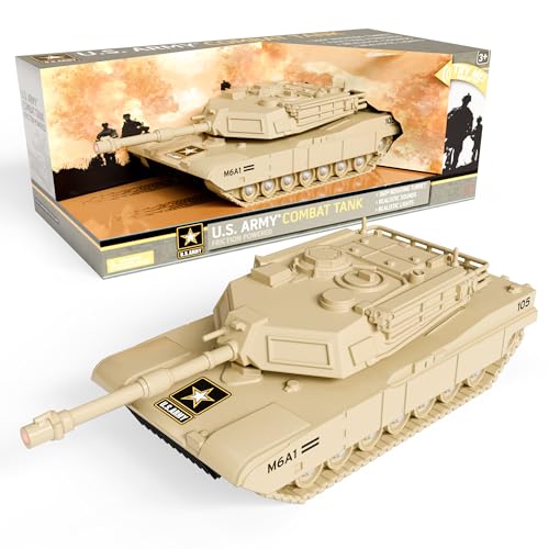 Lollipop U.S. Army Toy Friction Combat Tank with Lights and Sounds for Boys - Image 1