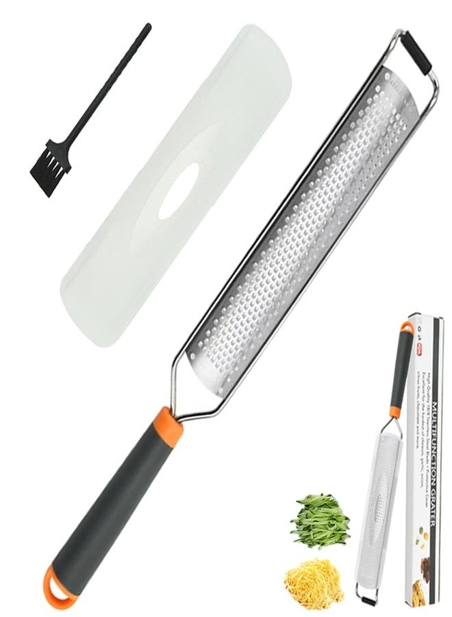 JILFR Stainless Steel Cheese Zester, Wide Lemon Shredder, Kitchen Lemon Zester Tool, Cheese Grater, Lemon Grater, Stainless Steel Long Handled - Image 1