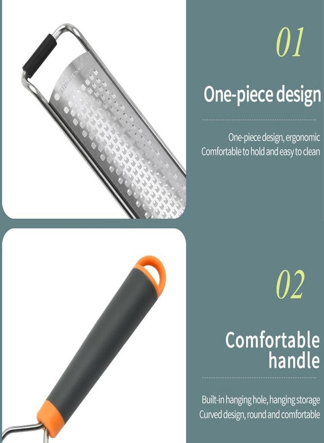 JILFR Stainless Steel Cheese Zester, Wide Lemon Shredder, Kitchen Lemon Zester Tool, Cheese Grater, Lemon Grater, Stainless Steel Long Handled - Image 4
