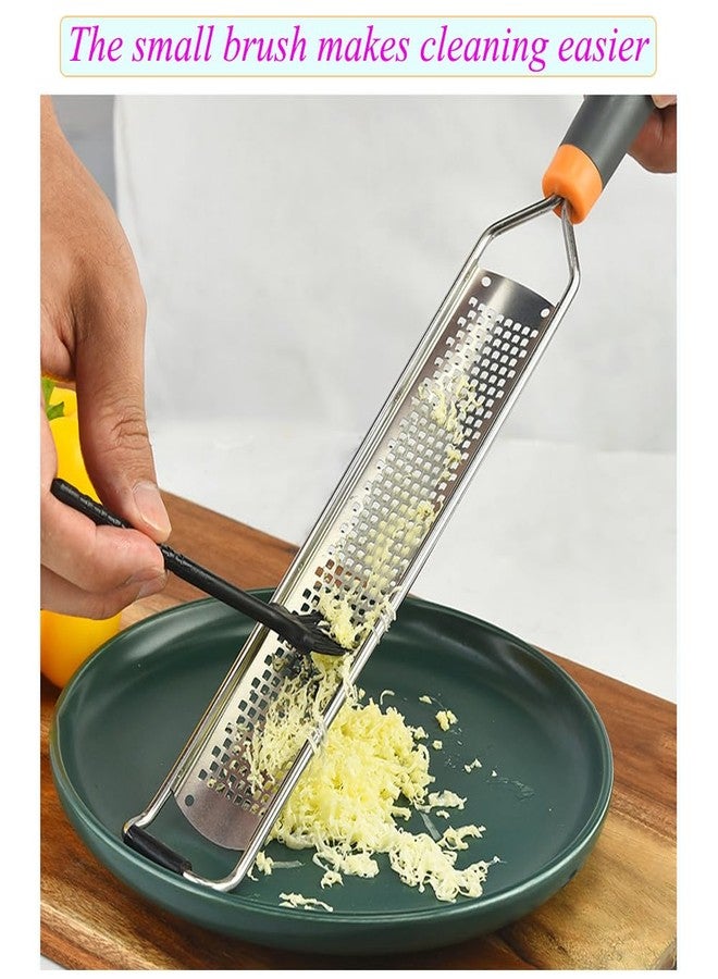 JILFR Stainless Steel Cheese Zester, Wide Lemon Shredder, Kitchen Lemon Zester Tool, Cheese Grater, Lemon Grater, Stainless Steel Long Handled - Image 3