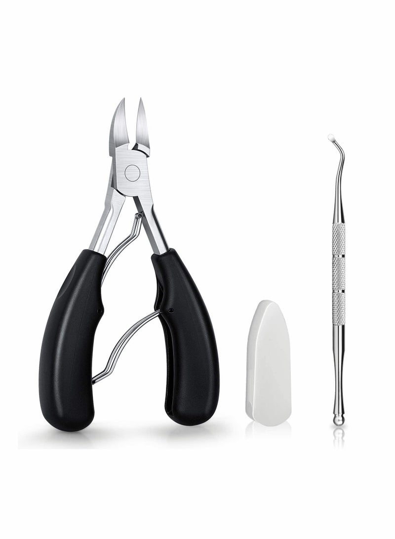 KASTWAVE Toenail Clippers, Medical Grade Toe Nail Trimmer, Nail Clippers for Thick Nails or Ingrown Toenail Tool, Stainless Steel Sharp Pedicure Toe Nail Clippers Adult, with Easy-to-Grip Rubber Handle - Image 1