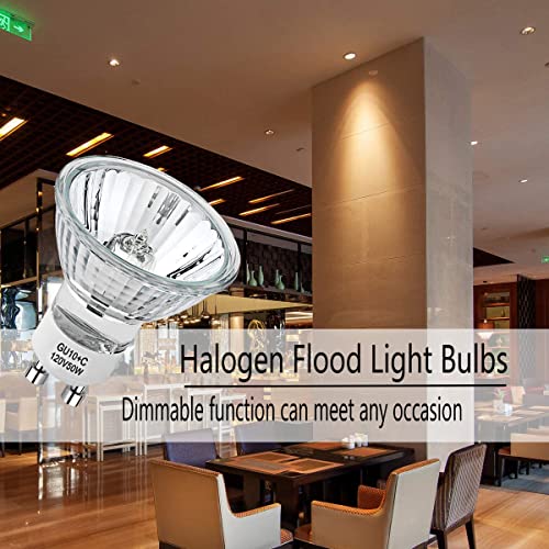 PaeorRorL GU10 50W Halogen Light Bulbs for Candle Warmer Lamp,Track Lighting and Range Hood,120V GU10+C Candle Warmer Replacement Bulb with Glass Cover,High CRI >90,Dimmable,2700K Warm White,6 Pack - Image 4