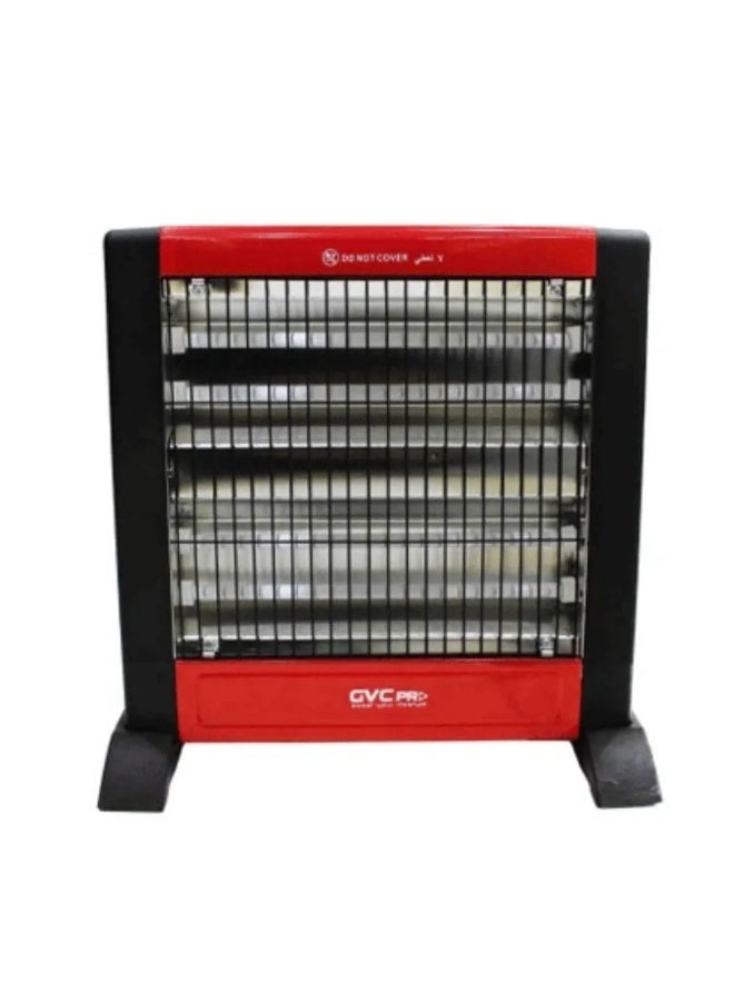 جي في سي برو مدفأة بأنابيب هالوجين بقدرة 1000 وات 800 W GVCHT-1209 أحمر وأسود - Image 5