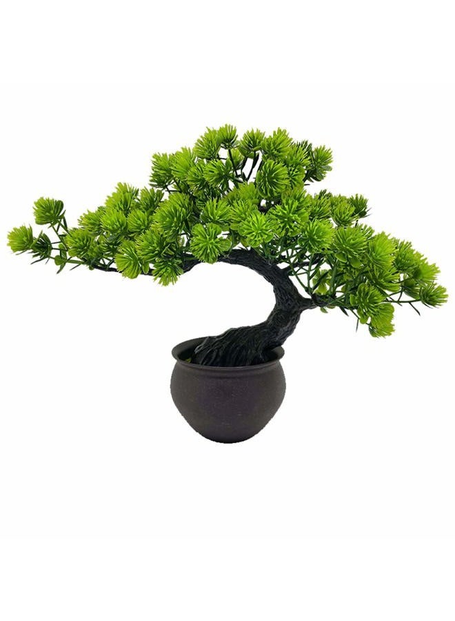 Fycooler Artificial Bonsai Tree Miniature Artificial Plants Potted Japanese Zen Tree 33 cm in Width Artificial House Plants Juniper Bonsai Fake Plant Greenery for Home Office Decor Desktop Display - Image 1