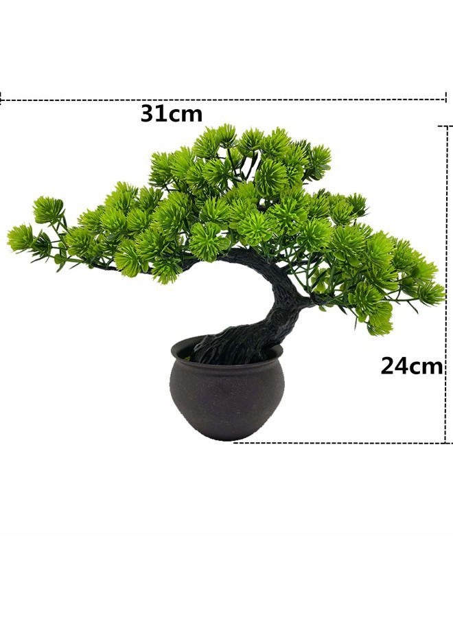 Fycooler Artificial Bonsai Tree Miniature Artificial Plants Potted Japanese Zen Tree 33 cm in Width Artificial House Plants Juniper Bonsai Fake Plant Greenery for Home Office Decor Desktop Display - Image 2