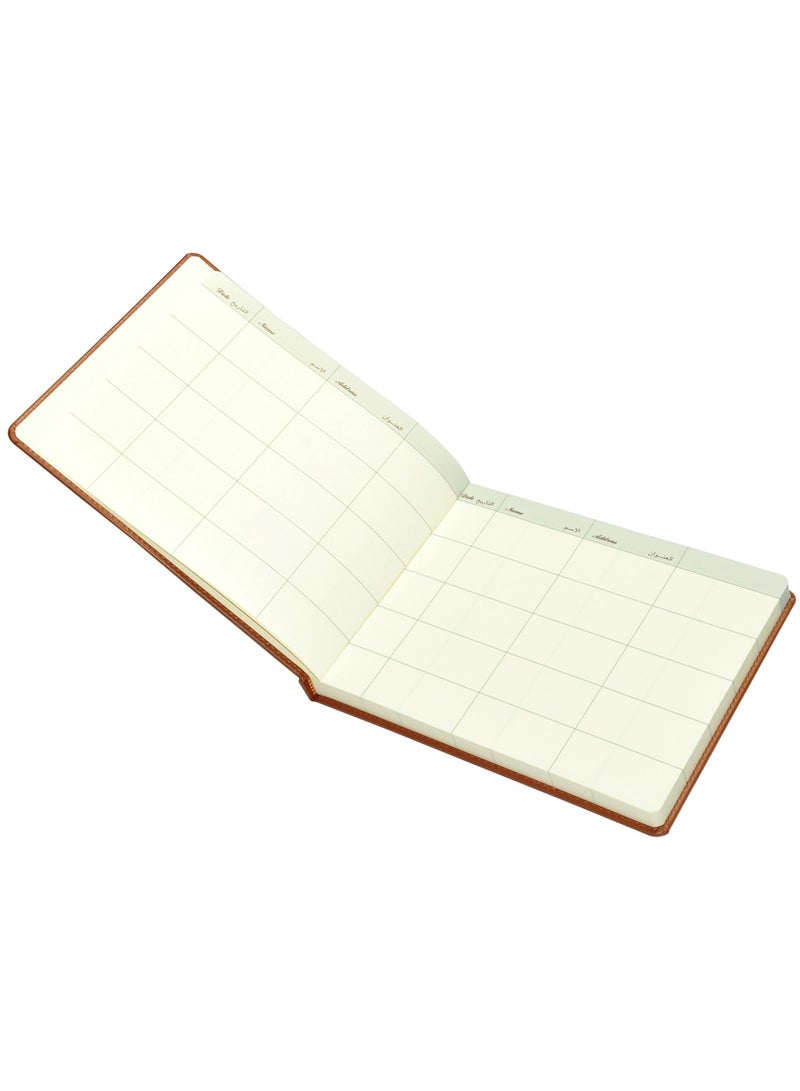 FIS Executive Visitor Book, Italian PU Cover with Sewing, Ivory Paper, 100 gsm, Round Corners, Arabic and English, 120 Sheets, Box Size: 200 x 250 mm - FSCLEXVI02A - Image 4