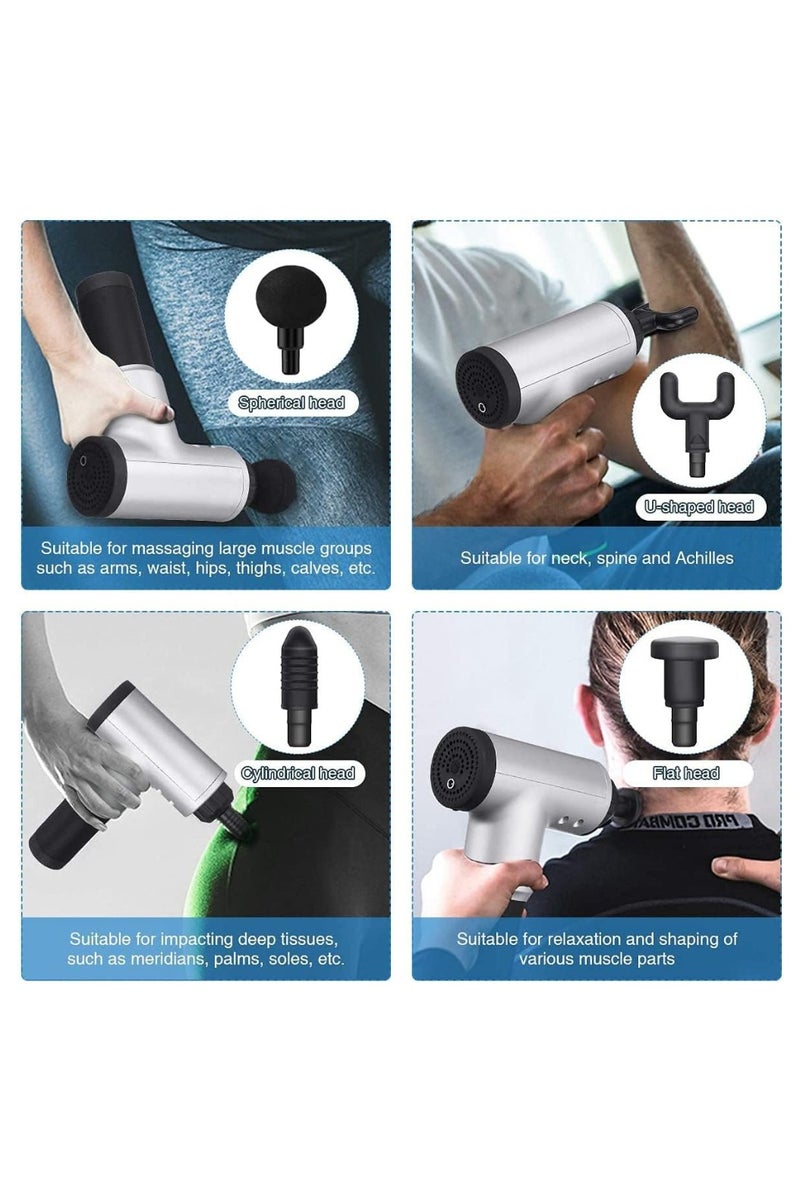 Phyzioline  Massage Gun,Body Massager,Deep Tissue Percussion Electric Muscle Massager, Portable Handheld Ultra-Quiet Brushless Motor, Relieves Muscle Tension, Including 4 Massage Heads - Image 2