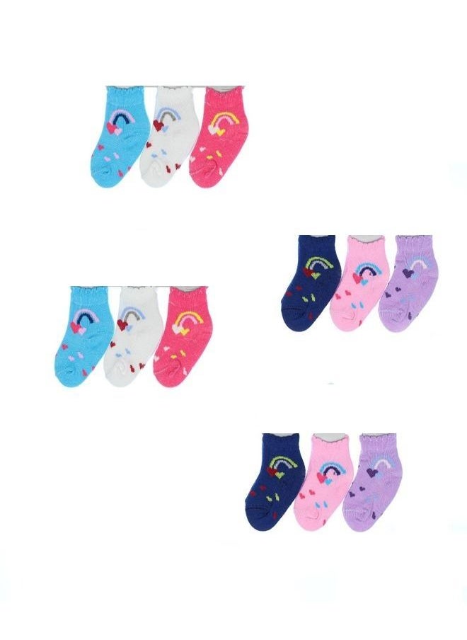 Fatah - Bundle Of 12 Soft Cotton Socks For Baby Girls - Image 1