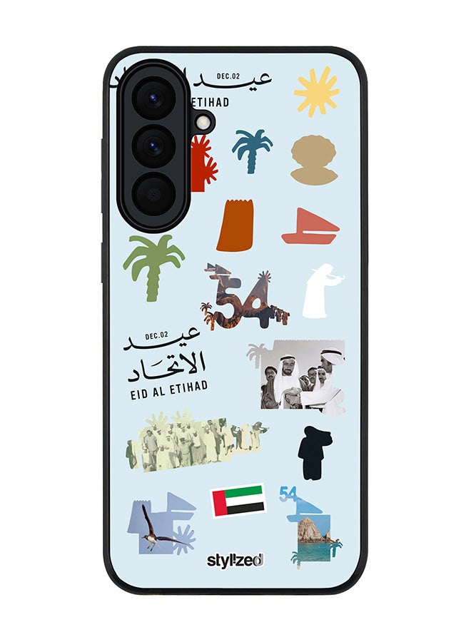 For Samsung Galaxy A57 Case,Slim fit Camera Protection, Shockproof Thin Phone cover  - Eid Al Etihad 54 National Day Light Blue