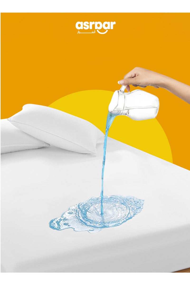 Asraar Sleep and Spa Combo 3-Piece Set – Includes 1 Waterproof Mattress Protector 200 x 200cm for Lasting Bed Hygiene, 1 Luxurious Bathrobe XL for Post-Shower, and 1 Absorbent Towel 50 x 80cm 250g for Everyday Use – Perfect for Bedrooms and Bathrooms  - Image 2