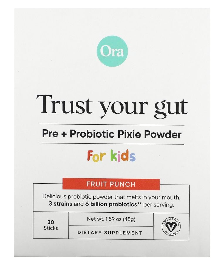 Trust Your Gut Pre + Probiotic Pixie Powder For Kids Fruit Punch 6 Billion 30 Sticks 0.05 oz (1.5 g) Each