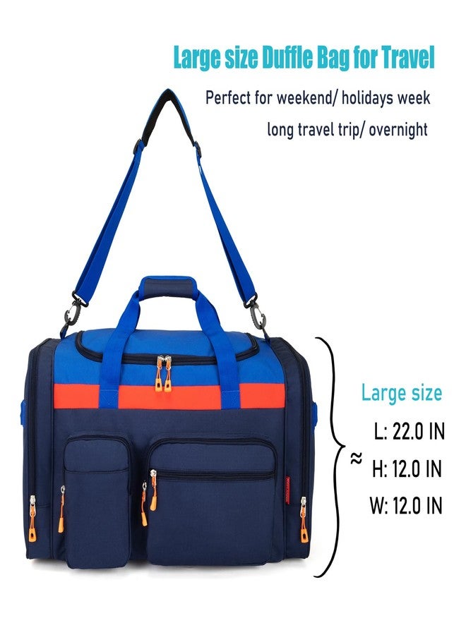 HawLander Large Kids Duffle Bag for Travel, Overnight, or Weekender, 22" inch, Dark Blue, 22.0"L x 12.0" H x 12.0"W, Duffle Bag for Travel - Image 5