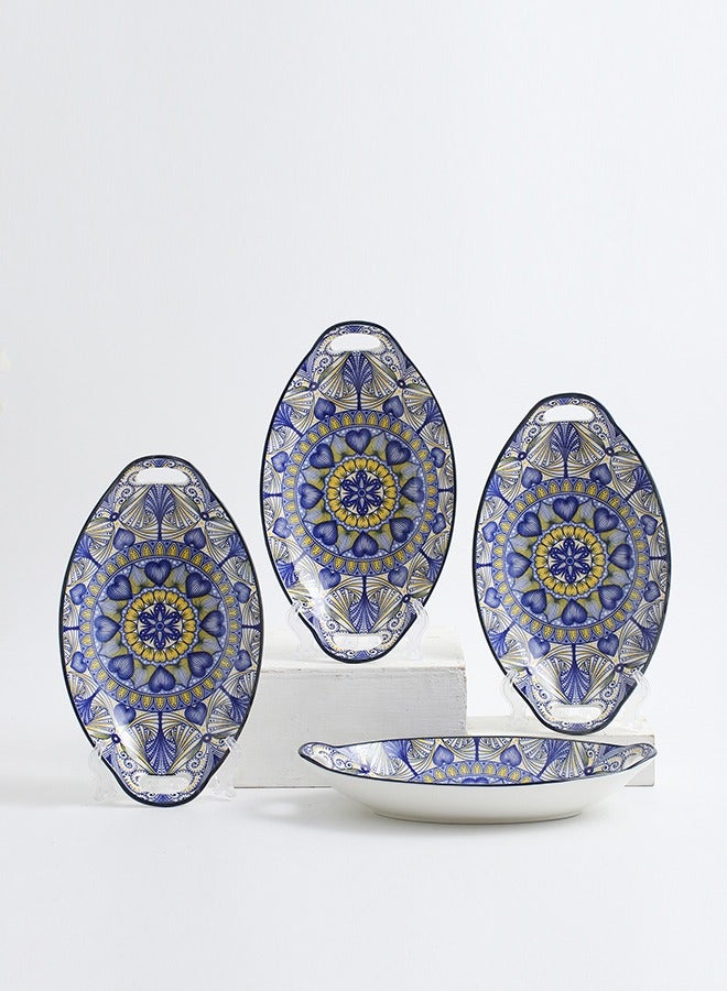 شور لوحات عشاء من 4 قطع، بيتزا بان 27.8x16x5 سم  - Image 1