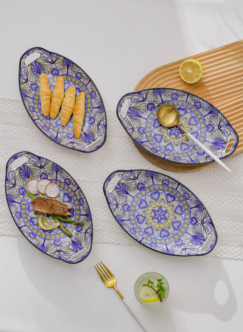 شور لوحات عشاء من 4 قطع، بيتزا بان 27.8x16x5 سم  - Image 3