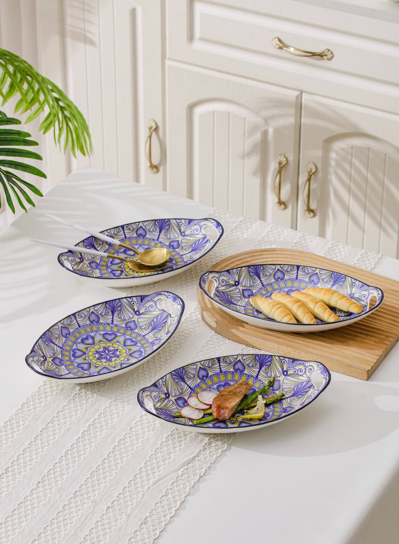 شور لوحات عشاء من 4 قطع، بيتزا بان 27.8x16x5 سم  - Image 5