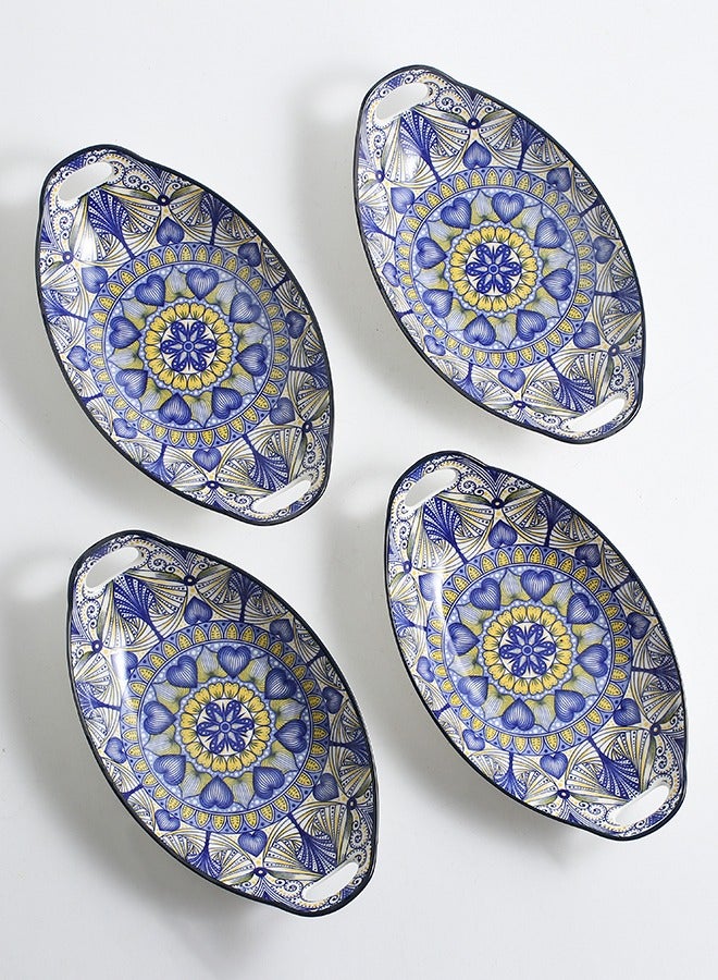 شور لوحات عشاء من 4 قطع، بيتزا بان 27.8x16x5 سم  - Image 2