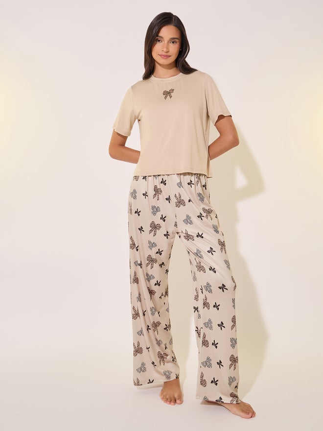 Take Two Round Neck T-Shirt and Pyjama Set - Image 1