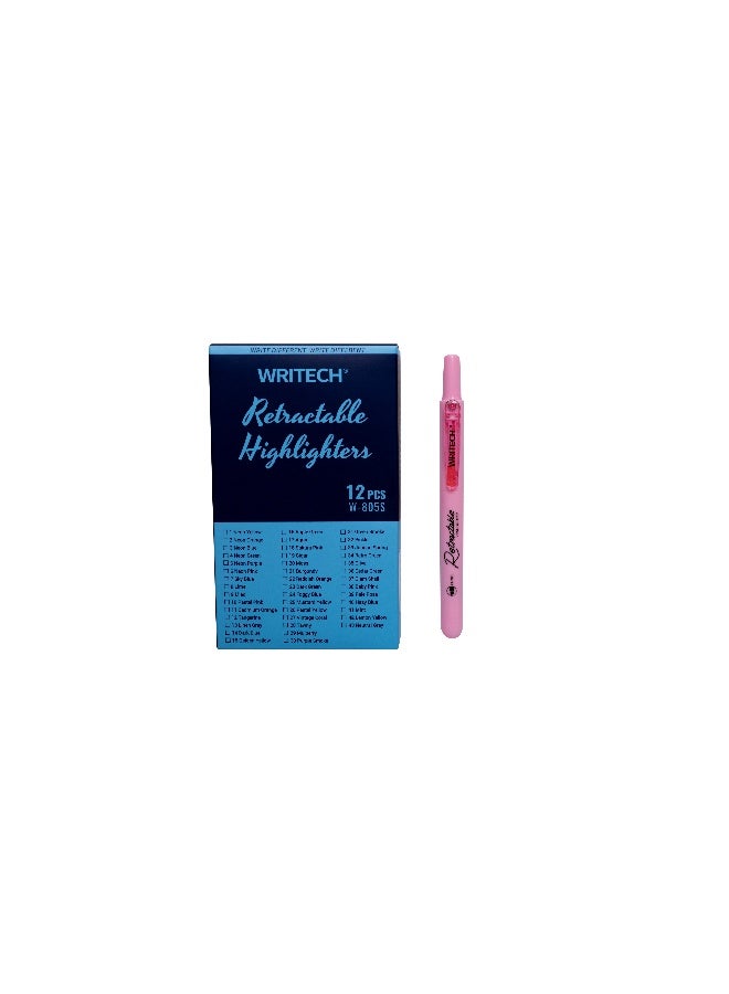 Writech highlighter Pastel Pink 12pcs