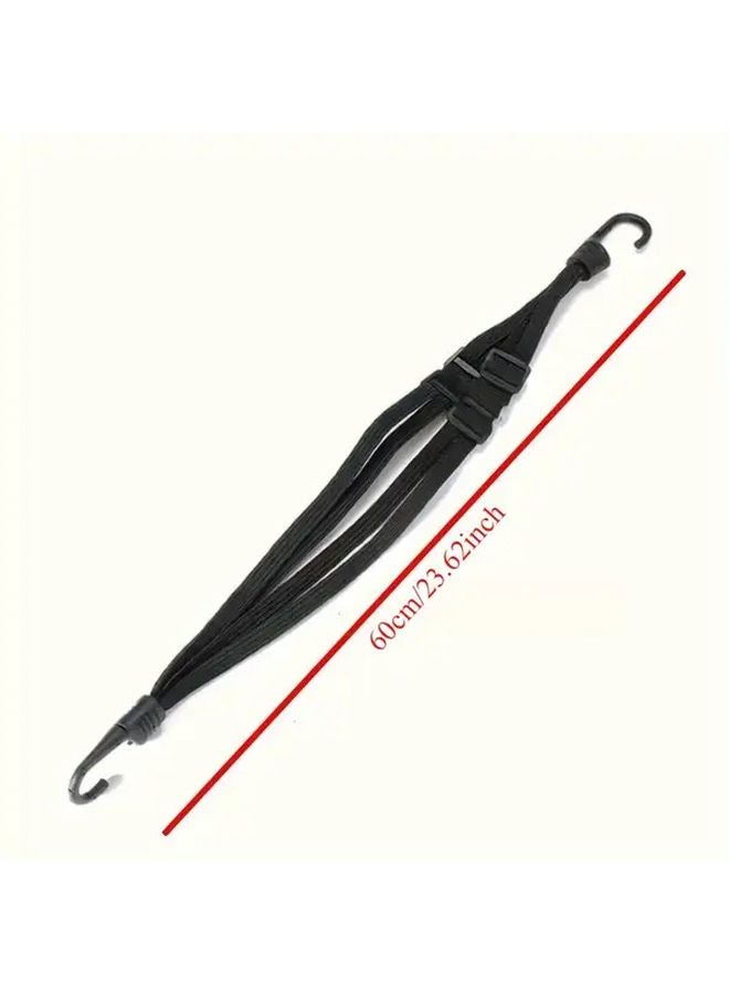 2pcs Black Heavy Duty Motorcycle Bicycle Helmet Luggage Straps Adjustable Bungee Cords - Image 3