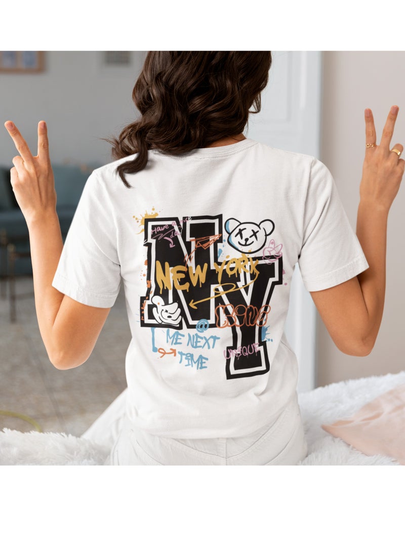 ZOOM New York White T-Shirt Unisex 