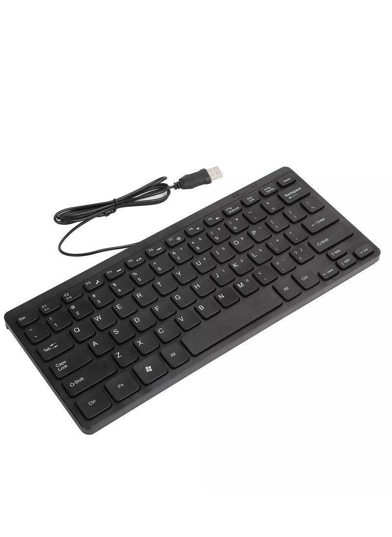 Mini - K1000 Mini Wired Keyboard 78 Keys suitibal for all laptops and pc computers Lightweight body, convenient to carry in your journey black - Image 1