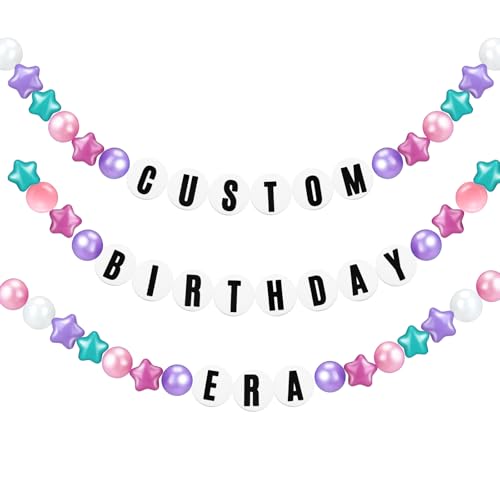 Simgoing 103 Pcs Giant Friendship Bracelet Garland DIY Graduation Birthday Jumbo Friendship Bracelet Banner Kit Famous Singer Customizable Party Wedding DecorPearlescent Macaron Color - Image 1