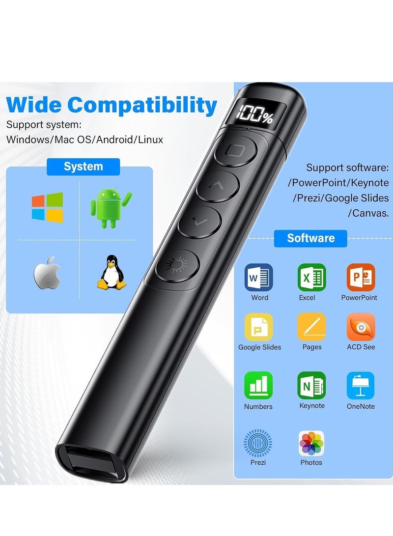 Wireless Presenter With Laser Pointer Pen Black Presentation Clicker with Red Laser  - Image 4