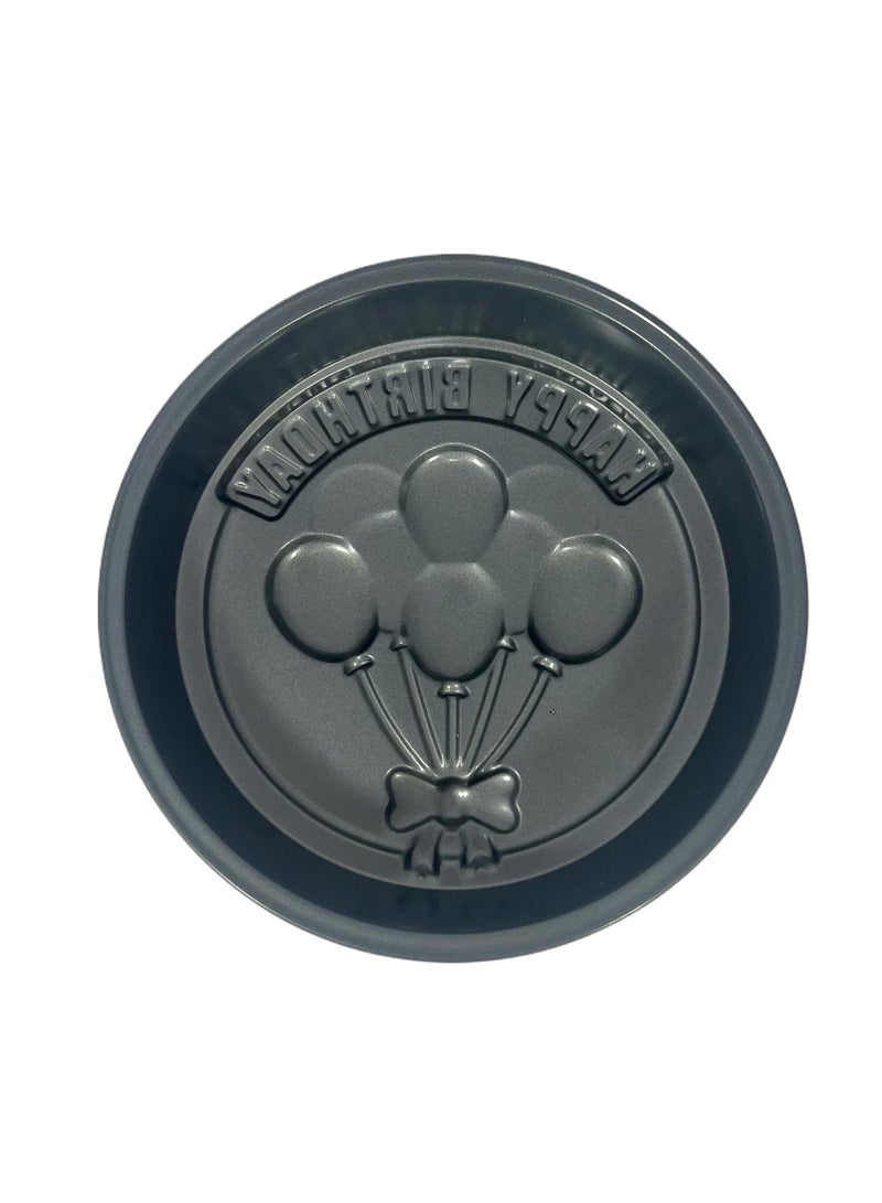 Homemaker Non-Stick Happy Birthday Round Cake Pan 22.4Cm X 5.1Cm - Black  - Image 1