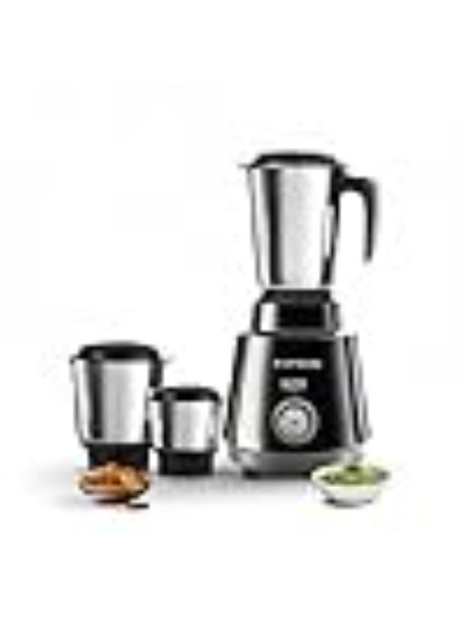 لونج واي Longway Super Pro Mixer Grinder | Up to 700 Watt Powerful Motor | 3 Jars for Grinding, Mixing, Juicing | 2 Year Warranty (Black & Gray, 3 Jars) - Image 1