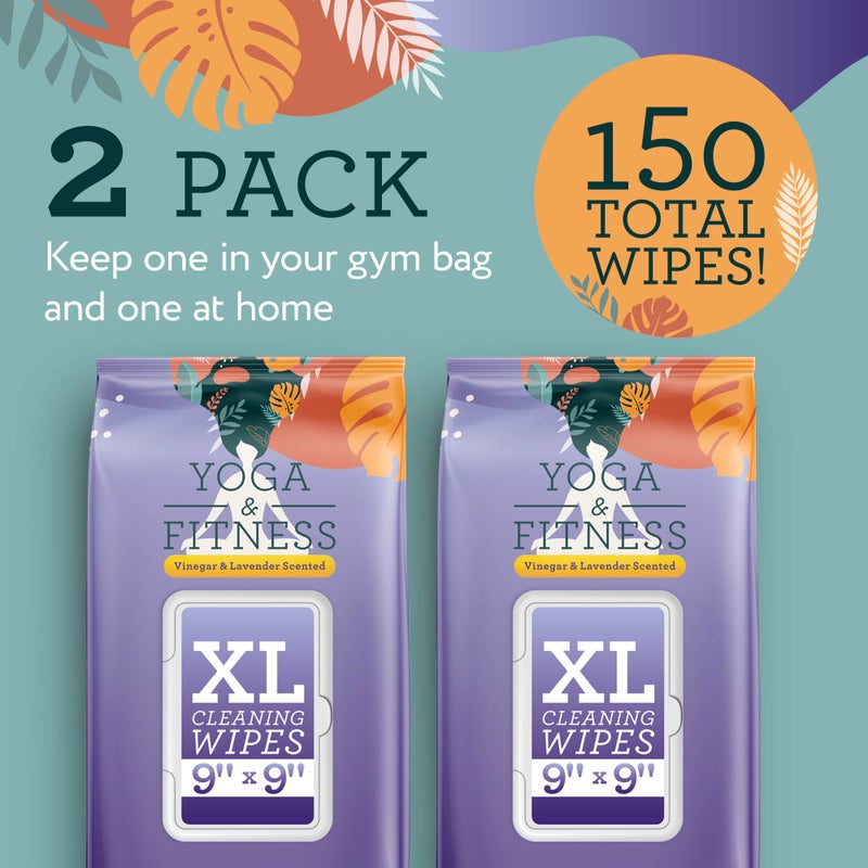 IMPRESA Yoga Mat Cleaner Wipes - Heavy Duty Cleaning for Exercise Equipment - Wipes for Yoga Mats - Lavender Essential Oil Freshening - 150 Count, 9 x 9 in, Lavender - Image 5