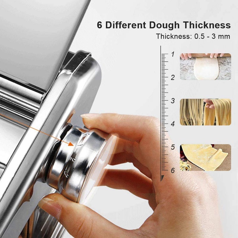 qiuqiu Manual Noodle Making Machine, Stainless Steel Noodle Machine, Small Household Noodle Machine, Multi-function Noodle Pressing Machine, Rolling Machine Dumpling Wonton Wrapper Machine - Image 3