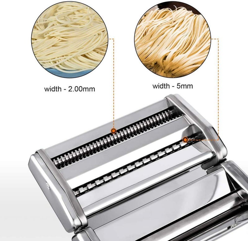 qiuqiu Manual Noodle Making Machine, Stainless Steel Noodle Machine, Small Household Noodle Machine, Multi-function Noodle Pressing Machine, Rolling Machine Dumpling Wonton Wrapper Machine - Image 2