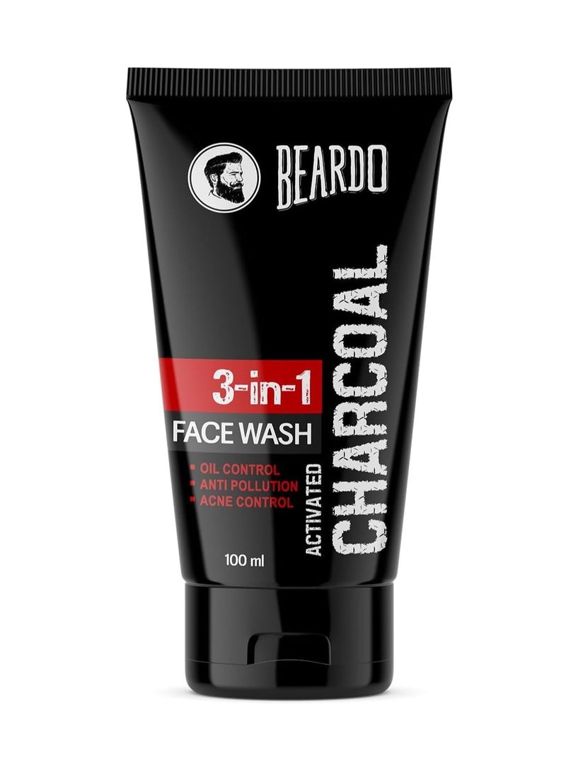 BEARDO Activated Charcoal Face Wash 100ml - Image 1