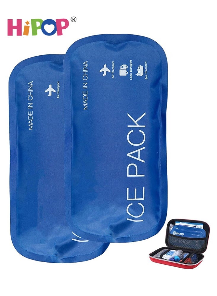 HIPOP 2 PCS Ice Packs for Insulin Cooler Travel Case, Reusable TSA  Approved Ice Packs, Travel Ices Pack for Medications, Keep Medication Cool 8-10h in Diabetic Travel Case (Ice Pack Only) - Image 1