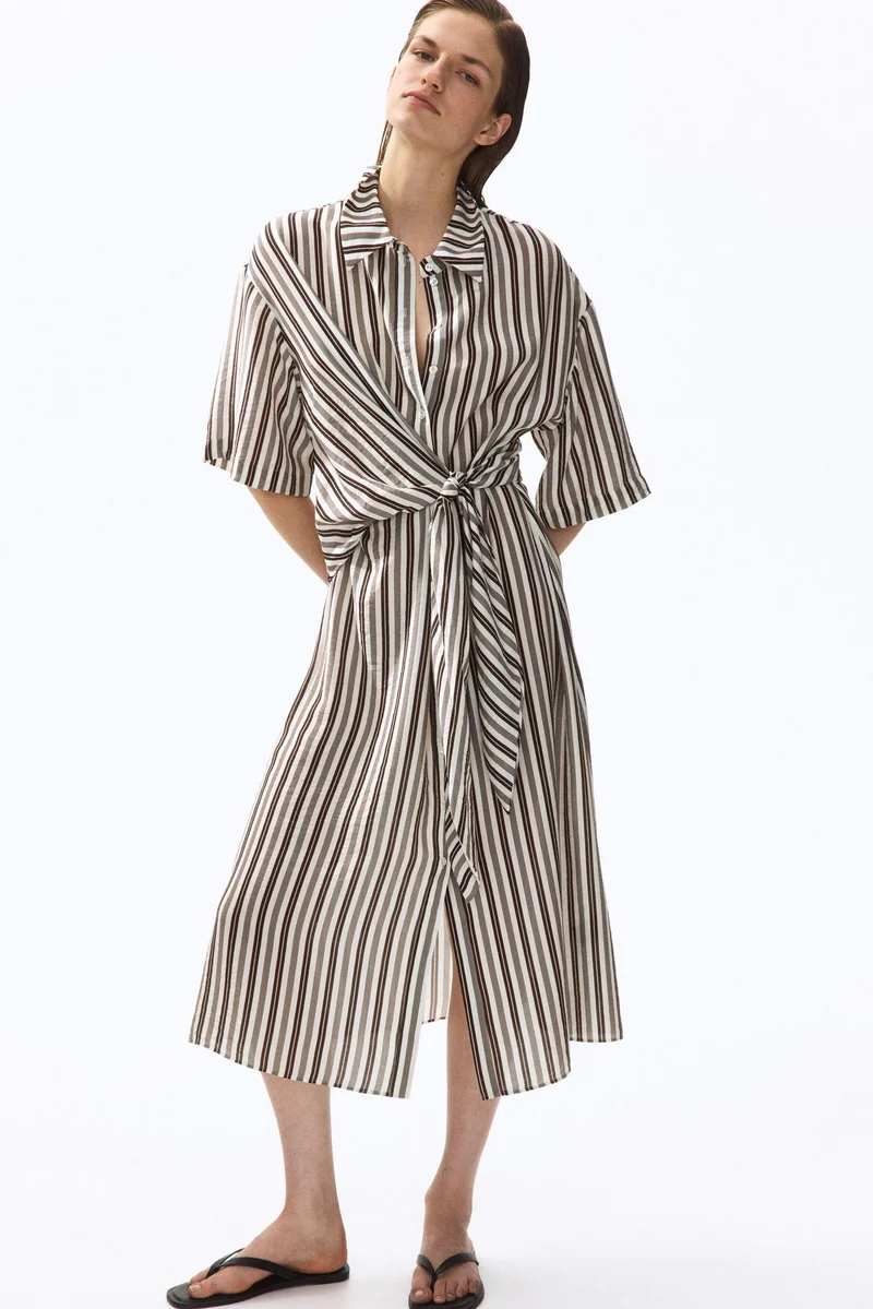 H&M Tie-detail shirt dress