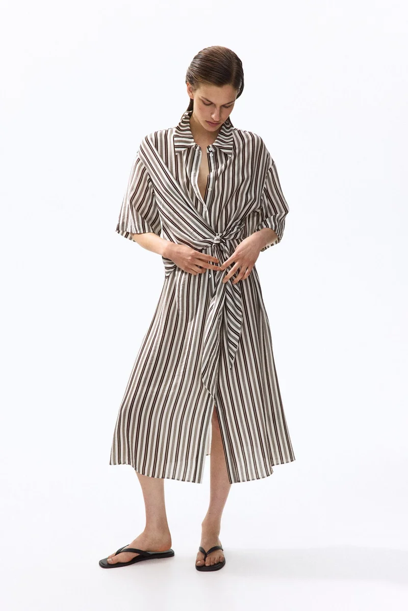 H&M Tie-detail shirt dress