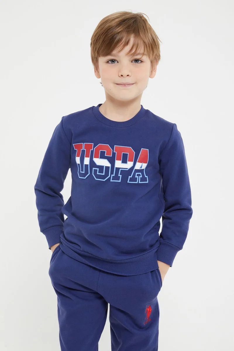 U.S. Polo Assn. BASE. Polo Assn. Base. Polo Assn Licensed Navy Blue Boys Crew Neck Tracksuit Suit