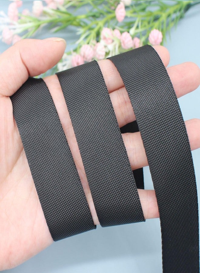 ZHFMLY ZHFMILY 1 inch Black Nylon Webbing Straps for Sewing 50 Yards 25mm Heavy Canvas Webbing Strap with Buckles for Bags-Lawn Chair Replacement-Hammock-Pet-Crafts & Projects Supplies - Image 3